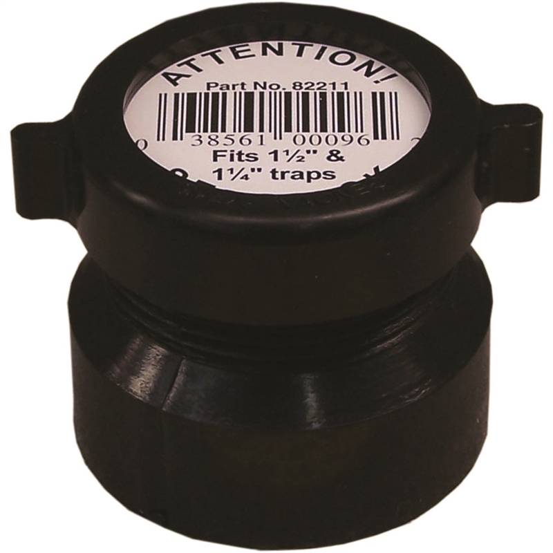 IPEX USA LLC-CANPLAS Canplas 102859ABC Trap Pipe Adapter, 1-1/2 x 1-1/4 in, Hub x Slip, ABS, Black, SCH 40 Schedule