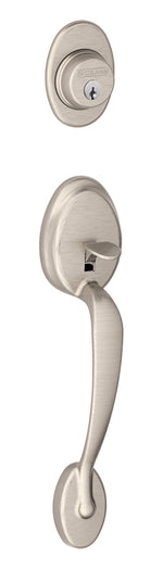 SCHLAGE LOCK Schlage Plymouth Series F58PLY619 Combination Lockset, Mechanical Lock, Grip Only Handle, Satin Nickel, 1 Grade, Metal HARDWARE & FARM SUPPLIES SCHLAGE LOCK