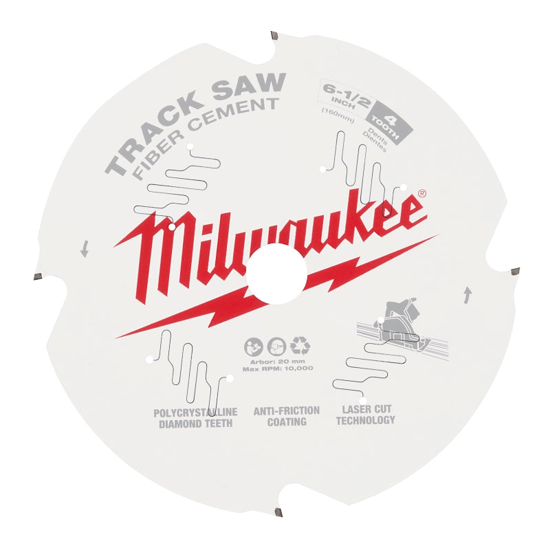 MILWAUKEE Milwaukee 48-40-0670 Track Saw Blade, 6-1/2 in Dia, 20 mm Arbor, 4-Teeth, Tungsten Carbide Cutting Edge TOOLS MILWAUKEE