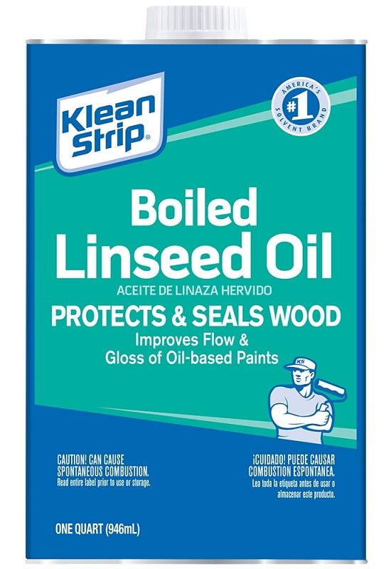 KLEAN STRIP Klean Strip QLO45 Linseed Oil Thinner, Liquid, Clear Amber, 1 qt Can PAINT KLEAN STRIP
