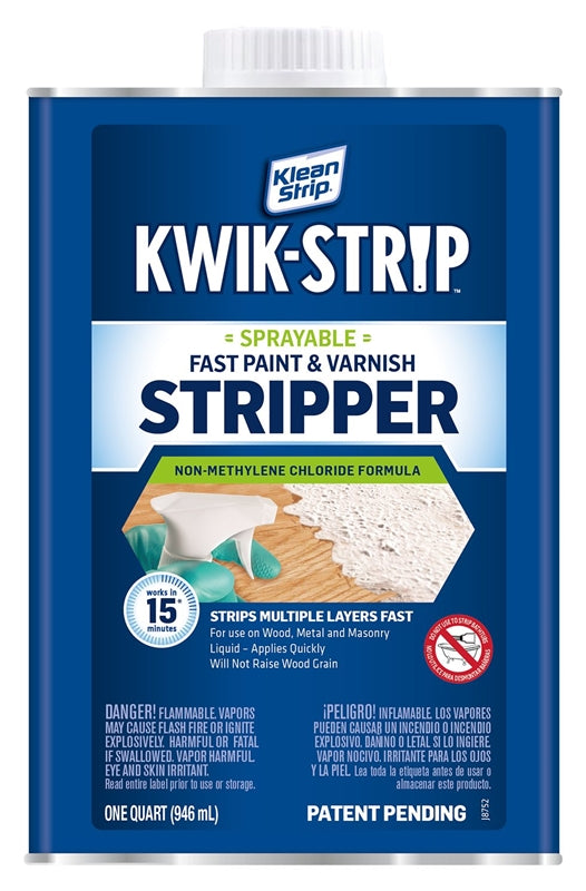 KLEAN STRIP Klean Strip QKWL963 Paint and Varnish Stripper, Liquid, Aromatic, 1 qt Can PAINT KLEAN STRIP