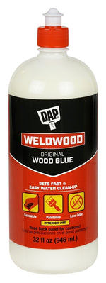 DAP DAP Weldwood 00492 Wood Glue, Yellow, 1 qt Bottle PAINT DAP