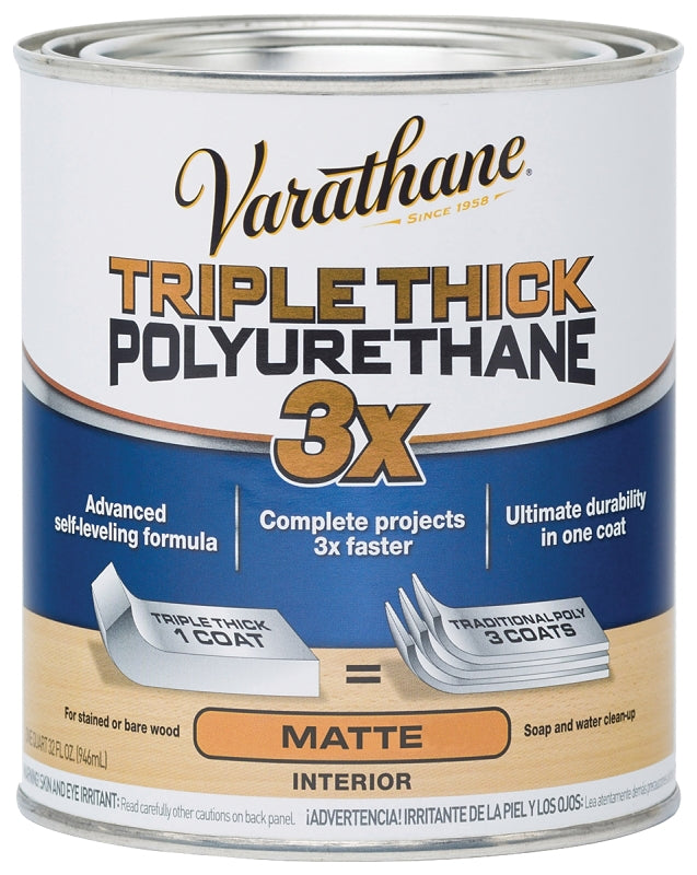 VARATHANE Varathane 304588 Polyurethane, Liquid, Clear, 1 qt, Can PAINT VARATHANE