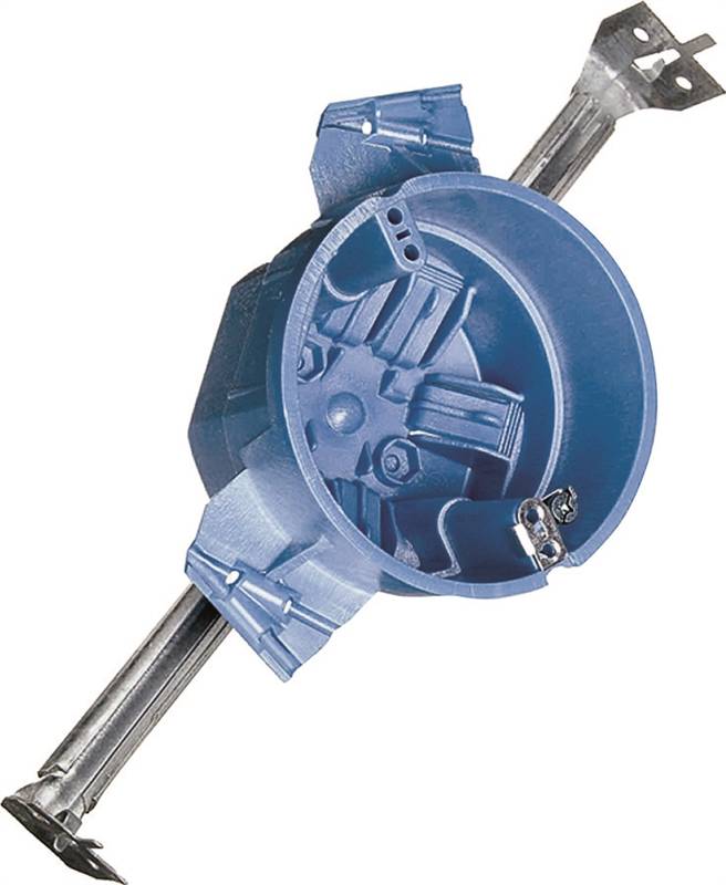 CARLON Carlon BH525HP Ceiling Box, Threaded Mounting, 4 in W, 4 in D, 3 in H, 1-Gang, Polycarbonate, Blue ELECTRICAL CARLON