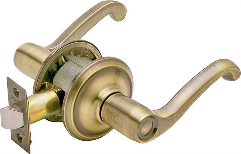 SCHLAGE LOCK Schlage F Series F10 FLA 609 Passage Lever, Mechanical Lock, Antique Brass, Metal, Residential, 2 Grade HARDWARE & FARM SUPPLIES SCHLAGE LOCK