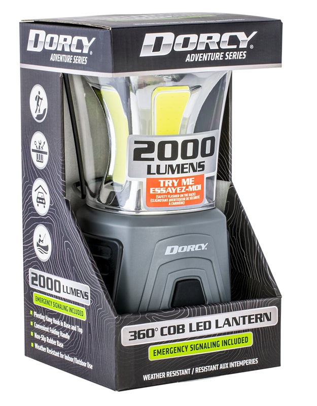 DORCY Dorcy Adventure Max Series 41-3119 Lantern with Emergency Signaling, D Battery, LED Lamp, 2000 Lumens Lumens, Black/Gray ELECTRICAL DORCY