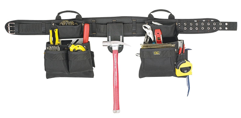 HULTAFORS CLC Tool Works Series 5608 Tool Belt, 29 to 46 in Waist, Polyester, Black, 17-Pocket TOOLS HULTAFORS