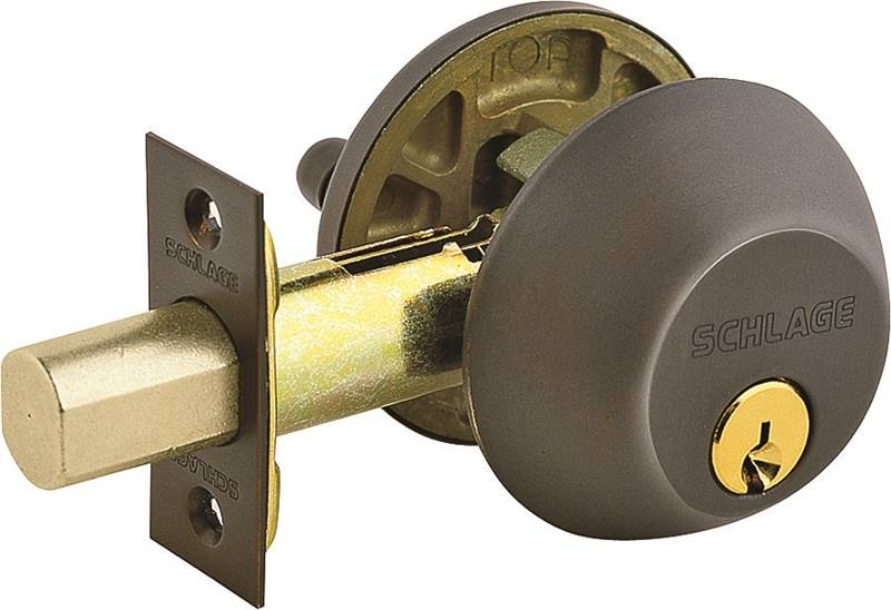 SCHLAGE LOCK Schlage B60716 Deadbolt, 1 Grade, SC1 Key, Metal, Aged Bronze, 2-3/8, 2-3/4 in Backset, C Keyway HARDWARE & FARM SUPPLIES SCHLAGE LOCK