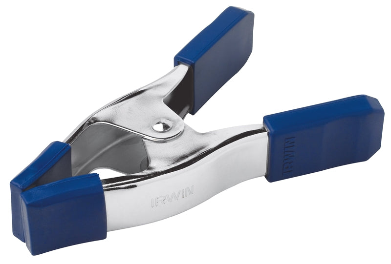 IRWIN Irwin 222702 Spring Clamp with Soft Grip Pad, 2 in Clamping, Steel, Blue/Silver