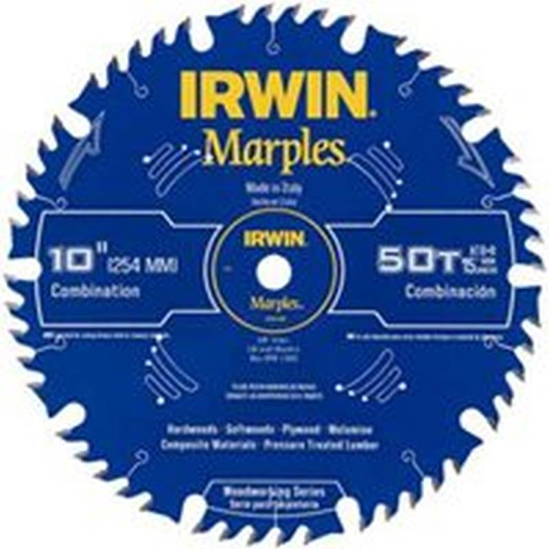 IRWIN Irwin 1807368 Circular Saw Blade, 10 in Dia, 5/8 in Arbor, 50-Teeth, Carbide Cutting Edge TOOLS IRWIN