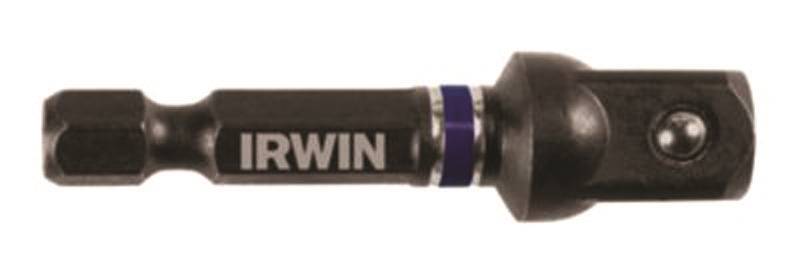 IRWIN Irwin 1837572 Socket Adapter, 1/4 in Drive, Hex Drive, 3/8 in Output Drive, Square Output Drive, 2 in L, Steel TOOLS IRWIN