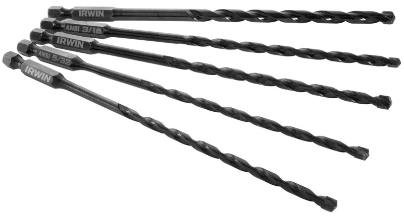 IRWIN Irwin 1881078 Impact Drill Bit Set, 5-Piece, Carbide, Black Oxide HARDWARE & FARM SUPPLIES IRWIN