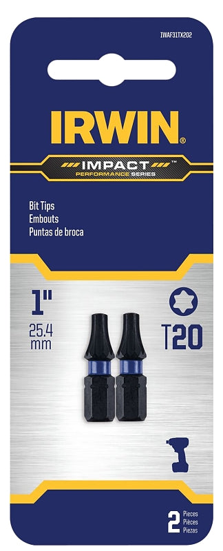 IRWIN Irwin IWAF31TX202 Insert Bit, T20 Drive, Torx Drive, 1/4 in Shank, Hex Shank, 25 mm L, Steel HARDWARE & FARM SUPPLIES IRWIN