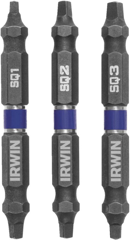 IRWIN Irwin IWAF32DESQMIX3 Impact Bit Set, 3-Piece, Double-Ended, Steel, 3/PK TOOLS IRWIN