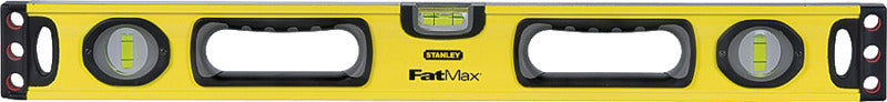 STANLEY TOOLS STANLEY 43-524 Box Beam Level, 24 in L, 3-Vial, 2-Hang Hole, Non-Magnetic, Aluminum, Yellow