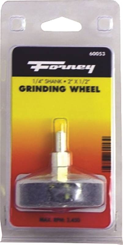 FORNEY Forney 60053 Grinding Wheel, 1/2 x 2 in Dia, 1/4 in Arbor/Shank, 60 Grit, Aluminum Oxide Abrasive TOOLS FORNEY
