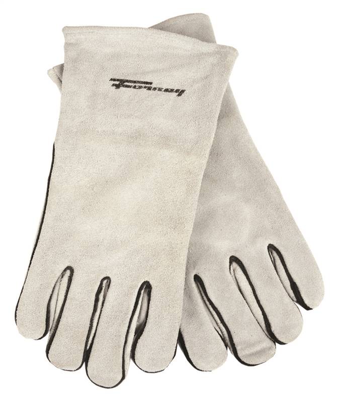 FORNEY ForneyHide 53429 Welding Gloves, Men's, XL, Gauntlet Cuff, Leather Palm, Gray, Wing Thumb, Leather Back