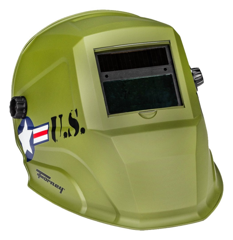 FORNEY Forney Valor Series 55861 ADF Welding Helmet, Dual Crown Strap Headgear, UV/IR Lens, 3.62 x 1.65 in Viewing, Olive
