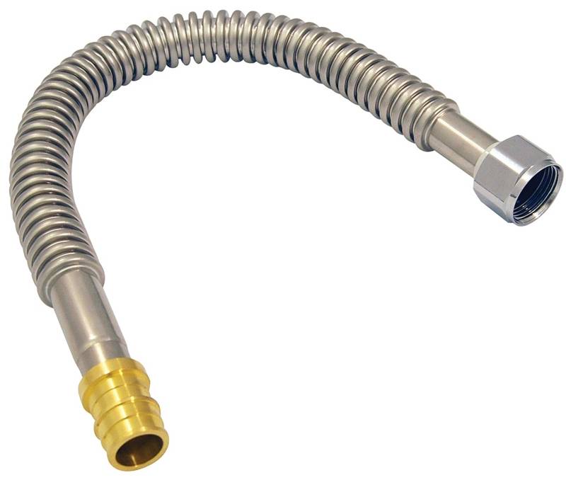 APOLLO Apollo ExpansionPEX Series EPXCSST18 Water Heater Connector, 3/4 in, Barb x FPT, Stainless Steel, 18 in L