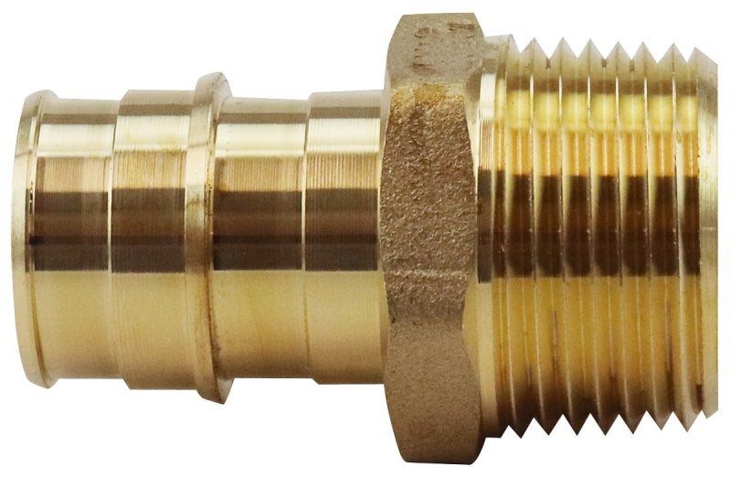 APOLLO Apollo EPXMA3434 Pipe Adapter, 3/4 in, PEX-A Barb x MPT, Brass, 200 psi Pressure