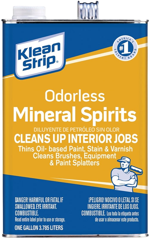 KLEAN STRIP Klean Strip GKSP94006 Mineral Spirit Thinner, Light Yellow, 1 gal, Can, Liquid, Solvent PAINT KLEAN STRIP