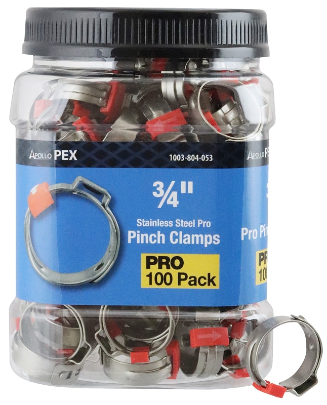 APOLLO Apollo Pro Series PXPRO34100JR Pinch Clamp, 3/4 in Pipe/Conduit, 100/PK PLUMBING, HEATING & VENTILATION APOLLO