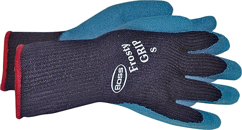 BOSS MFG Boss Frosty GRIP Series 8439L Protective Gloves, L, Knit Wrist Cuff, Acrylic Glove, Blue