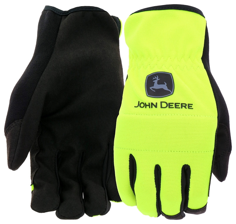 JOHN DEERE John Deere JD86018-XL High-Dexterity Work Gloves, Men's, XL, Reinforced Thumb, Shirred Cuff, Spandex/Synthetic Leather