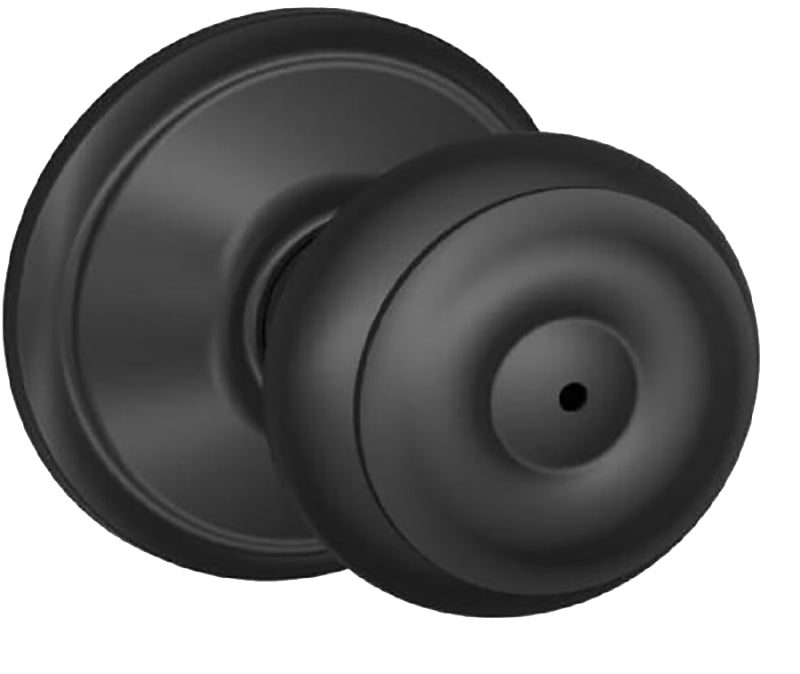 SCHLAGE LOCK Schlage F Series F40VGEO622 Privacy Lockset, Round Design, Knob Handle, Matte Black, Metal, Black, Interior Locking HARDWARE & FARM SUPPLIES SCHLAGE LOCK