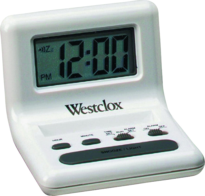 WESTCLOX Westclox 47538A Alarm Clock, AAA Battery, LCD Display, Plastic Case, Black Case HOUSEWARES WESTCLOX