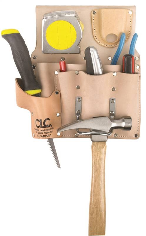 HULTAFORS CLC Tool Works Series K485R1 Tool Pouch, 8-Pocket, Leather, Tan, 2-1/2 in W, 10.6 in H TOOLS HULTAFORS