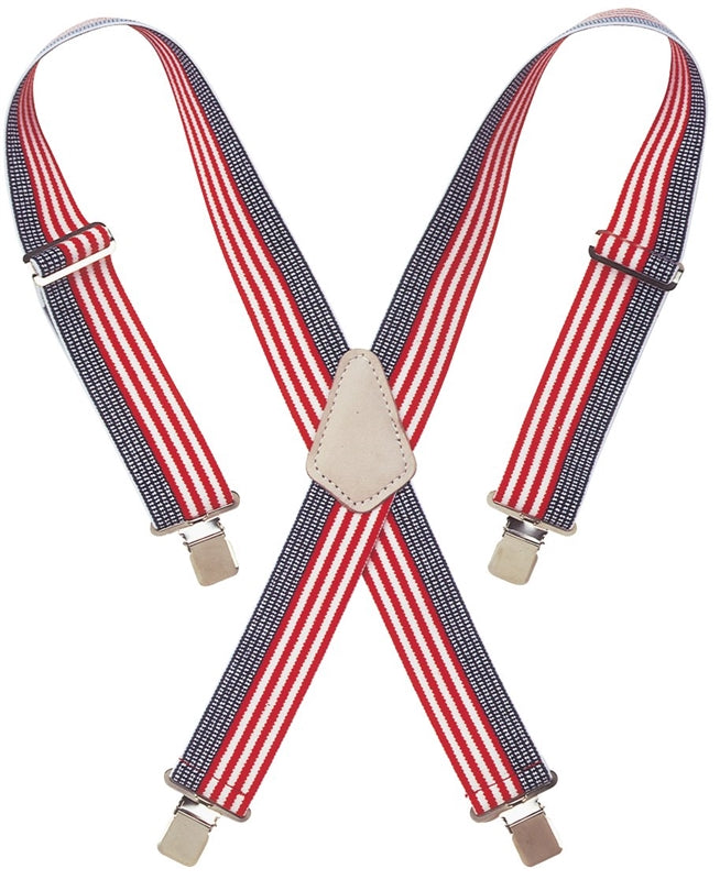HULTAFORS CLC Tool Works Series 110USA Work Suspender, Elastic, Blue/Red/White