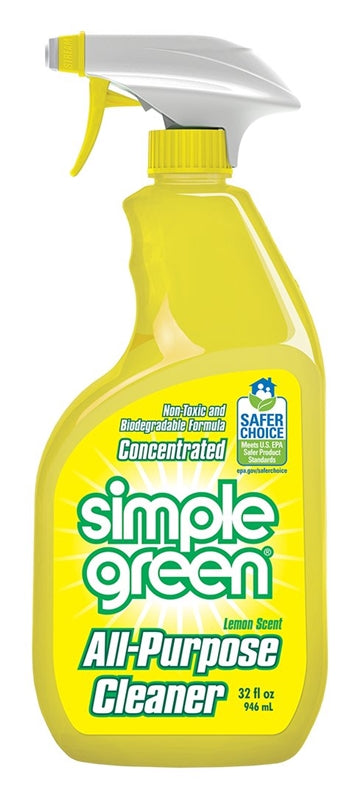 SIMPLE GREEN Simple Green 3010001214003 Concentrated All-Purpose Cleaner, 32 oz Bottle, Liquid, Lemon, Yellow CLEANING & JANITORIAL SUPPLIES SIMPLE GREEN