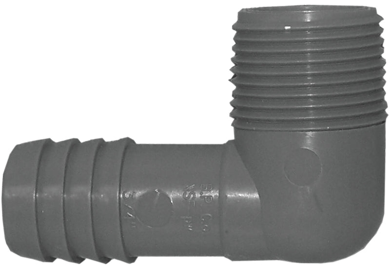BOSHART INDUSTRIES Boshart UPPME-07 Combination Pipe Elbow, 3/4 in, MPT x Insert, 90 deg Angle, Polypropylene, Gray PLUMBING, HEATING & VENTILATION BOSHART INDUSTRIES