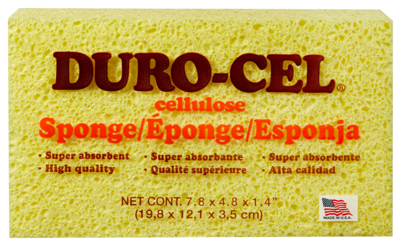 DURO-CEL Duro-Cel 03140 Sponge, 8 in L, 5 in W, 1-1/2 in Thick, Cellulose, Yellow AUTOMOTIVE DURO-CEL