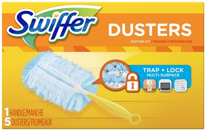 SWIFFER Swiffer 11804 Duster Starter Kit, Fiber Head, Plastic Handle, 6 in L Handle
