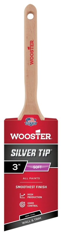 WOOSTER BRUSH Wooster 5228-3 Paint Brush, 3 in W, Semi-Oval Brush, Polyester Bristle, Sash Handle PAINT WOOSTER BRUSH