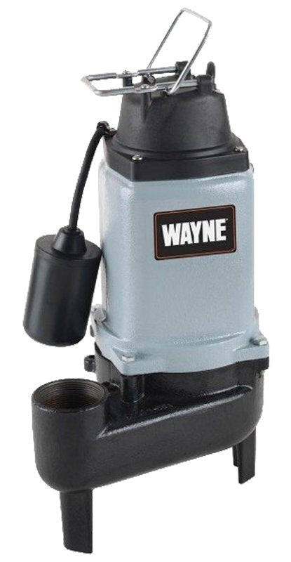 WAYNE Wayne WCS50T Sewage Pump, 1-Phase, 15 A, 120 V, 0.5 hp, 2 in Outlet, 15 ft Max Head, 10,000 gph, Iron PLUMBING, HEATING & VENTILATION WAYNE