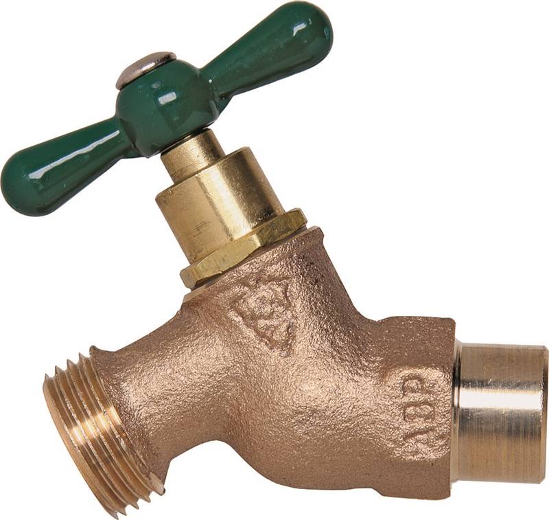 ARROWHEAD Arrowhead Brass 252LF Heavy-Duty Hose Bibb, 2-3/4 in L, 1/2 x 3/4 in, Sweat x Male Hose, 8 to 9 gpm, 125 psi, Rough LAWN & GARDEN ARROWHEAD