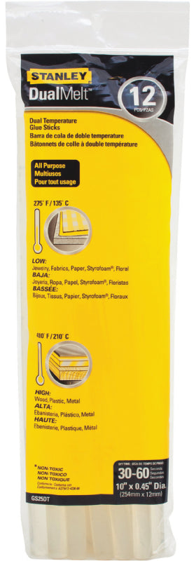 STANLEY STANLEY GS25DT Glue Stick, Resin, Clear, 12 Pack TOOLS STANLEY