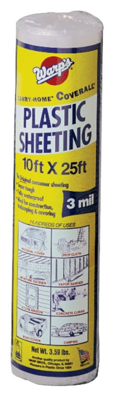 WARP'S Carry-Home SP-3CH10-C Poly Film, 25 ft L, 10 ft W, 3 mil Thick, Clear HARDWARE & FARM SUPPLIES WARP'S