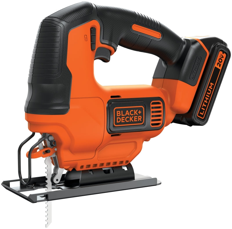 BLACK & DECKER Black+Decker BDCJS20C Jig Saw, Battery Included, 20 V, 3/4 in L Stroke, 2500 spm