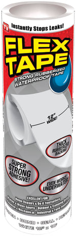 FLEX SEAL Flex Tape TFSWHTR1210 Tape, 10 ft L, Rubber Backing, 12 in W HOUSEWARES FLEX SEAL