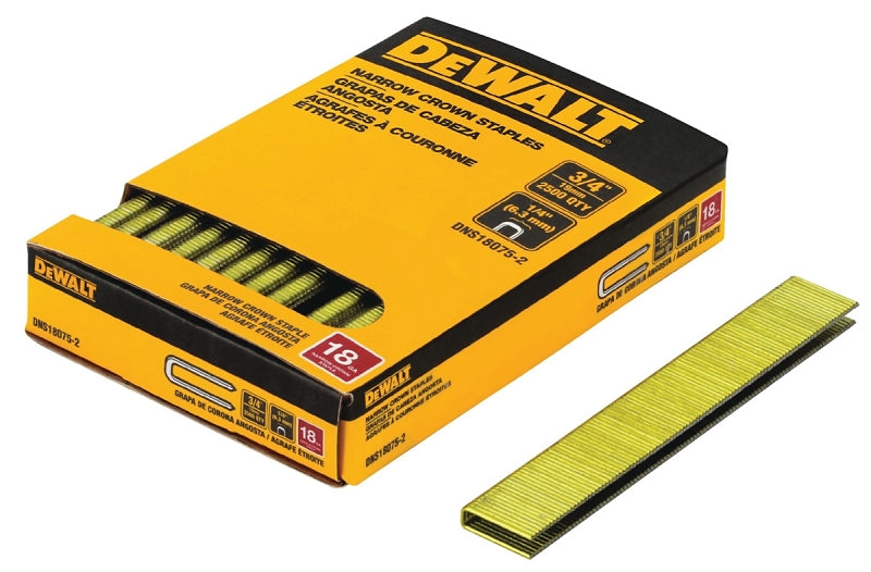DEWALT DEWALT DNS18075-2 Crown Staple, 1/4 in W Crown, 3/4 in L Leg, 18, Steel HARDWARE & FARM SUPPLIES DEWALT