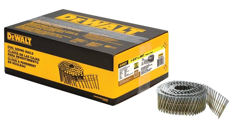 DEWALT DEWALT DWC5R80BDG Siding Nail, 1-3/4 in L, 14 ga, Steel, Galvanized, Round Head, Ring Shank