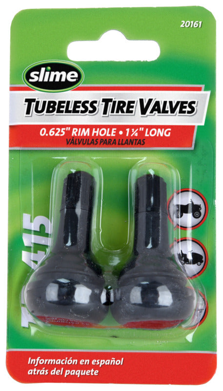 SLIME Slime 20161/2079-A Tubeless Tire Valve, Rubber, 2 PK, For: TR415 Tires AUTOMOTIVE SLIME