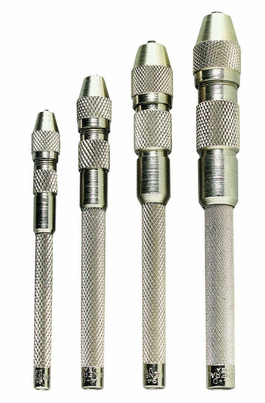 GENERAL General S94 Pin Vise Set, 0 to 0.187 in, Steel, Silver TOOLS GENERAL
