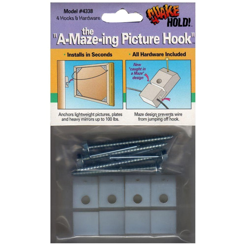 READY AMERICA QuakeHold 4338 Picture Hook, 100 lb