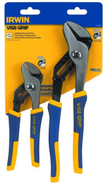 IRWIN Irwin 1773639 Plier Set, Includes: (1) 8 in GJ6 and (1) 10 in GJ10R Straight Jaw Groove Joint Pliers, Blue/Yellow
