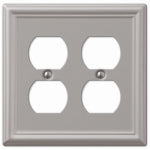 AMERTAC-WESTEK Chelsea Wall Plate, Brushed Nickel, Steel, 2 Duplex ELECTRICAL AMERTAC-WESTEK